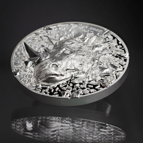 Silver Burst Rhino 2025 $20 3oz Silver Proof Coin