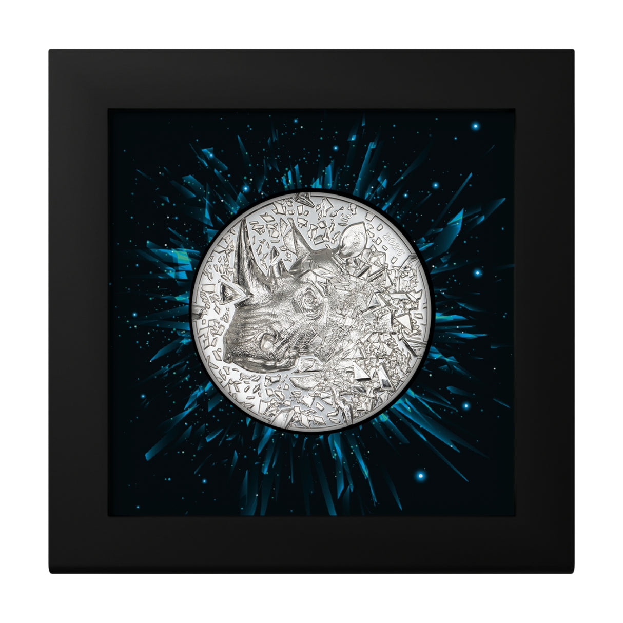 Silver Burst Rhino 2025 $20 3oz Silver Proof Coin