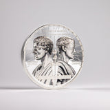 Enemies in History Caesar vs Brutus 2025 1000 Togrog 2oz Silver Proof Coin