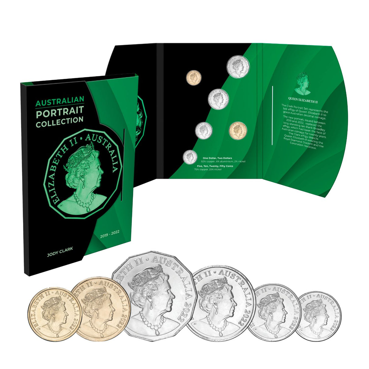 Australia Elizabeth II 2019-2022 Jody Clark Portrait Uncirculated 6-Coin Set