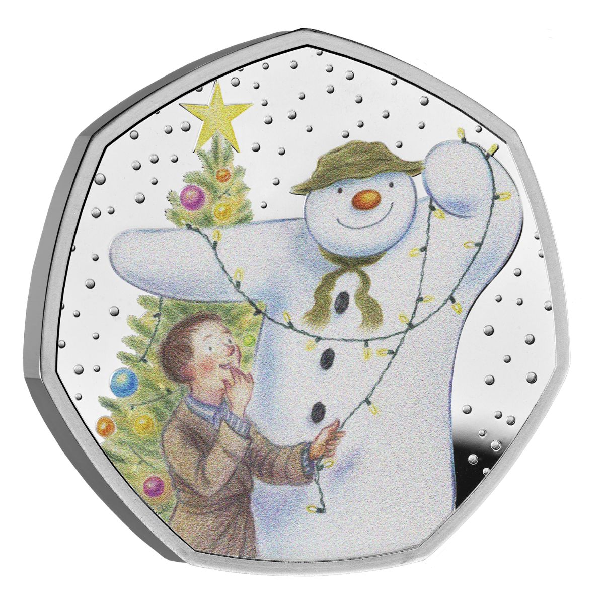 The Snowman 2025 50p Silver Proof Colour Coin