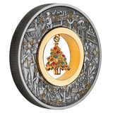 Australia Santa’s Workshop 2025 $2 Christmas Tree 2oz Silver Antique Coin