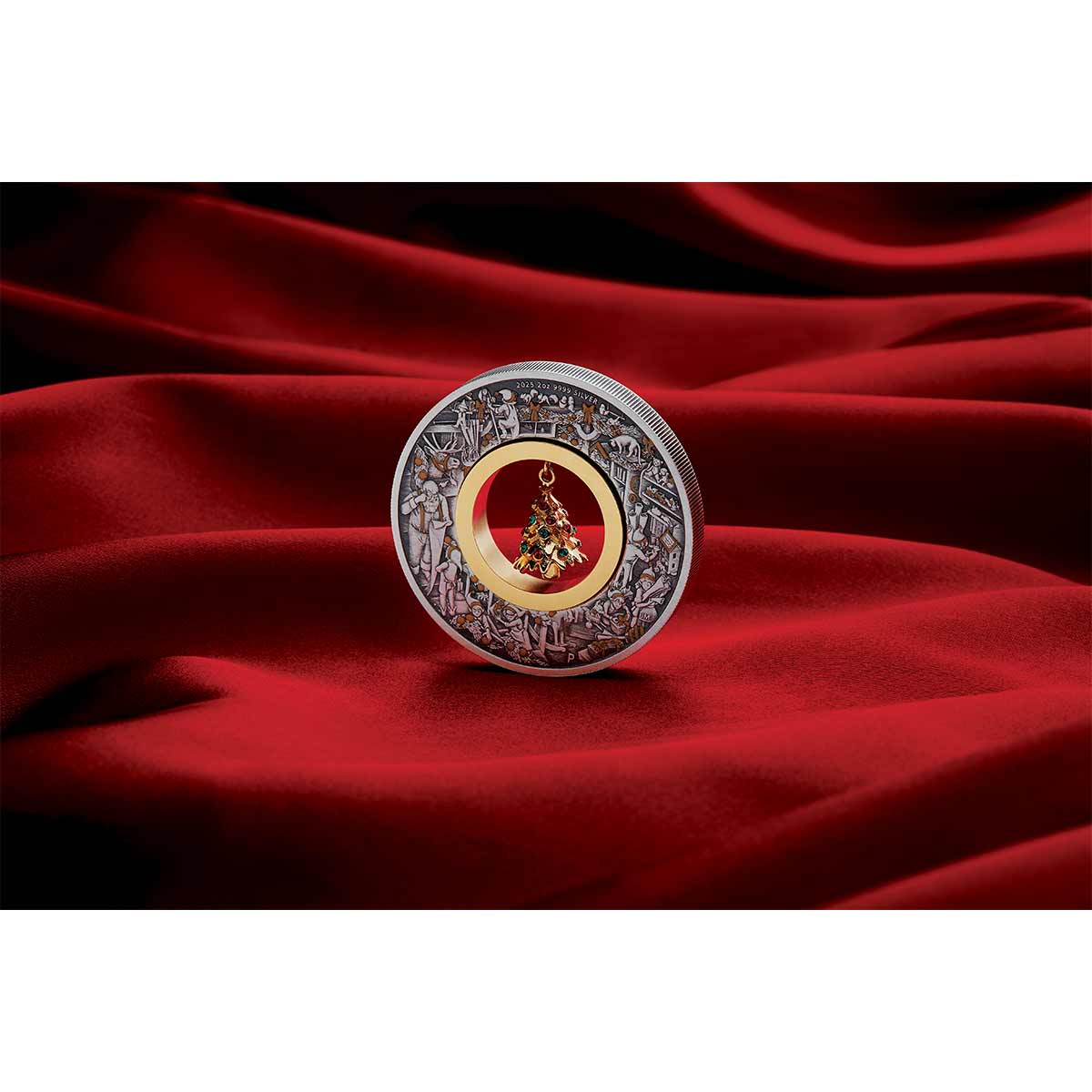 Australia Santa’s Workshop 2025 $2 Christmas Tree 2oz Silver Antique Coin