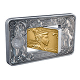 Elizabeth II & Charles III 2026 $5 Revolving Rectangle Gold-plated 2oz Silver Antique Coin
