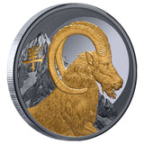 Lunar Year of the Goat 2027 $1 Gold-plated 1oz Silver Black Proof Coin