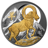 Lunar Year of the Goat 2027 5oz $10 Gold-plated Silver Black Proof Coin