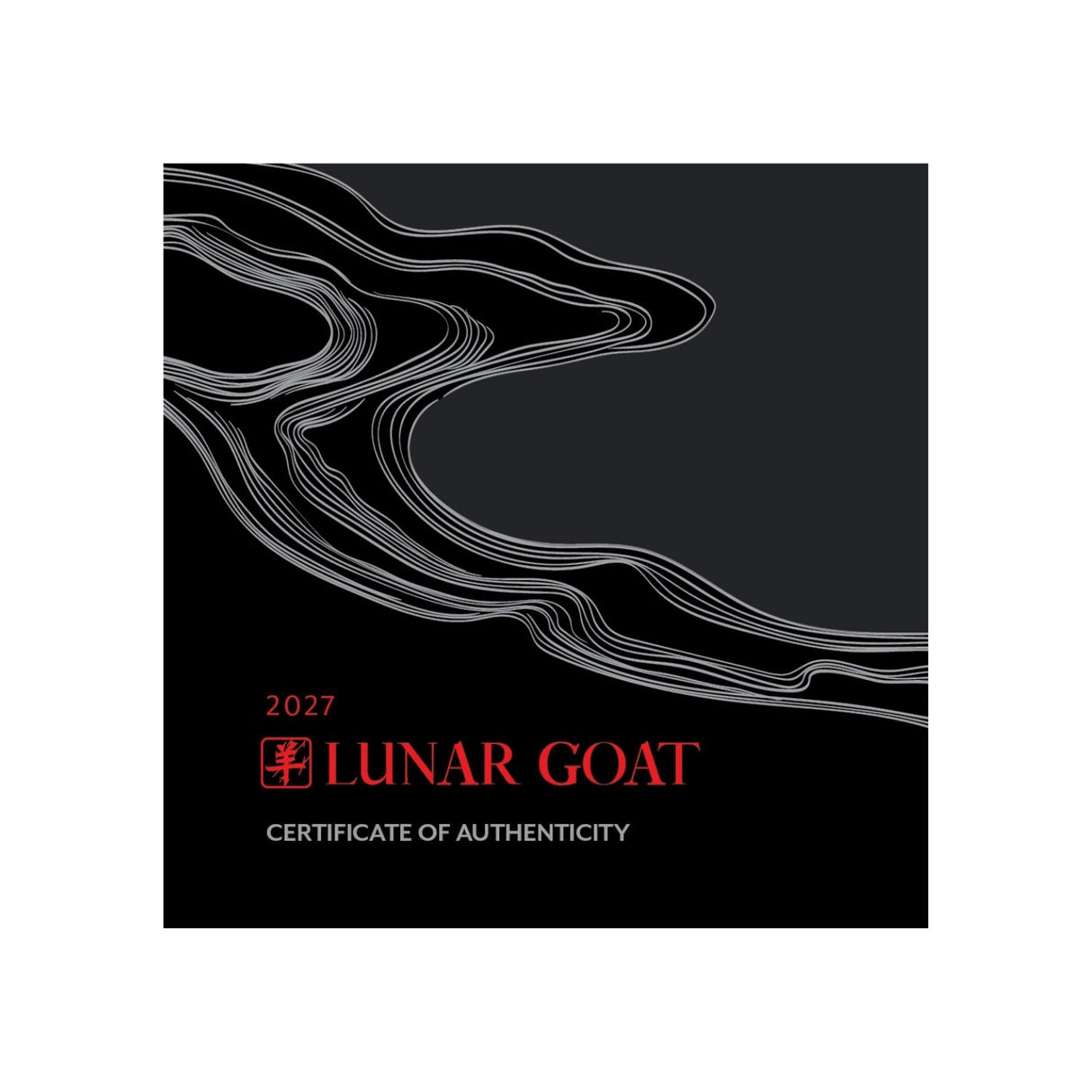 Lunar Year of the Goat 2027 5oz $10 Gold-plated Silver Black Proof Coin