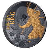 Monkey King 2026 $1 Gold-plated 1oz Silver Black Proof Coin