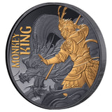 Monkey King 2026 $1 Gold-plated 1oz Silver Black Proof Coin