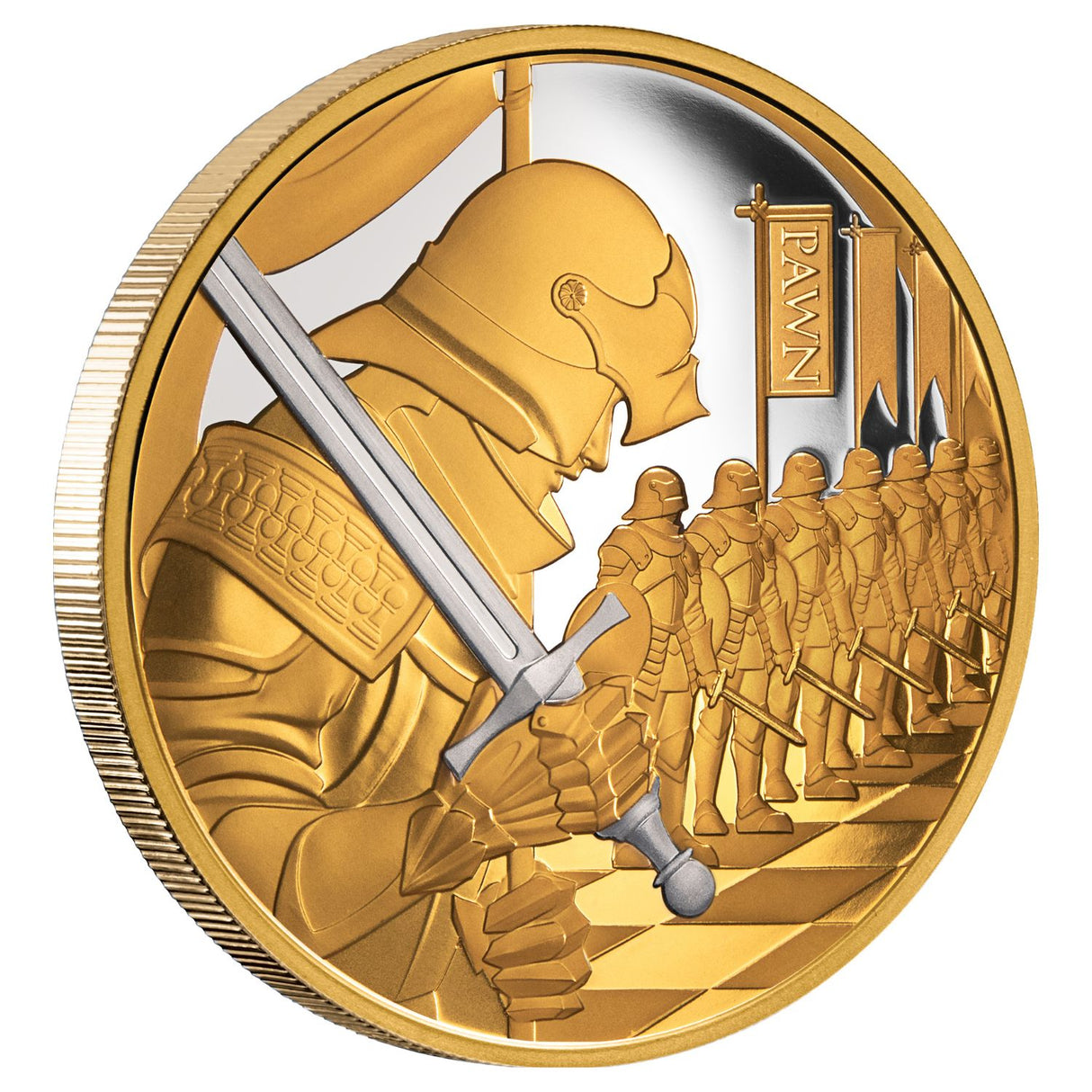 Chess Pawn 2026 $100 Platinum-plated 1oz Gold Proof Coin