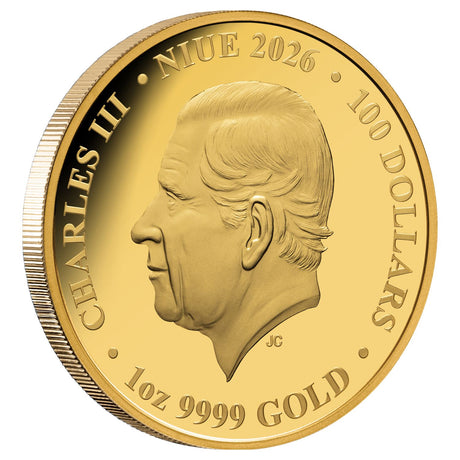 Chess Pawn 2026 $100 Platinum-plated 1oz Gold Proof Coin