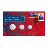 Australia King Charles III 2025 3-Coin Stamp & Coin Cover