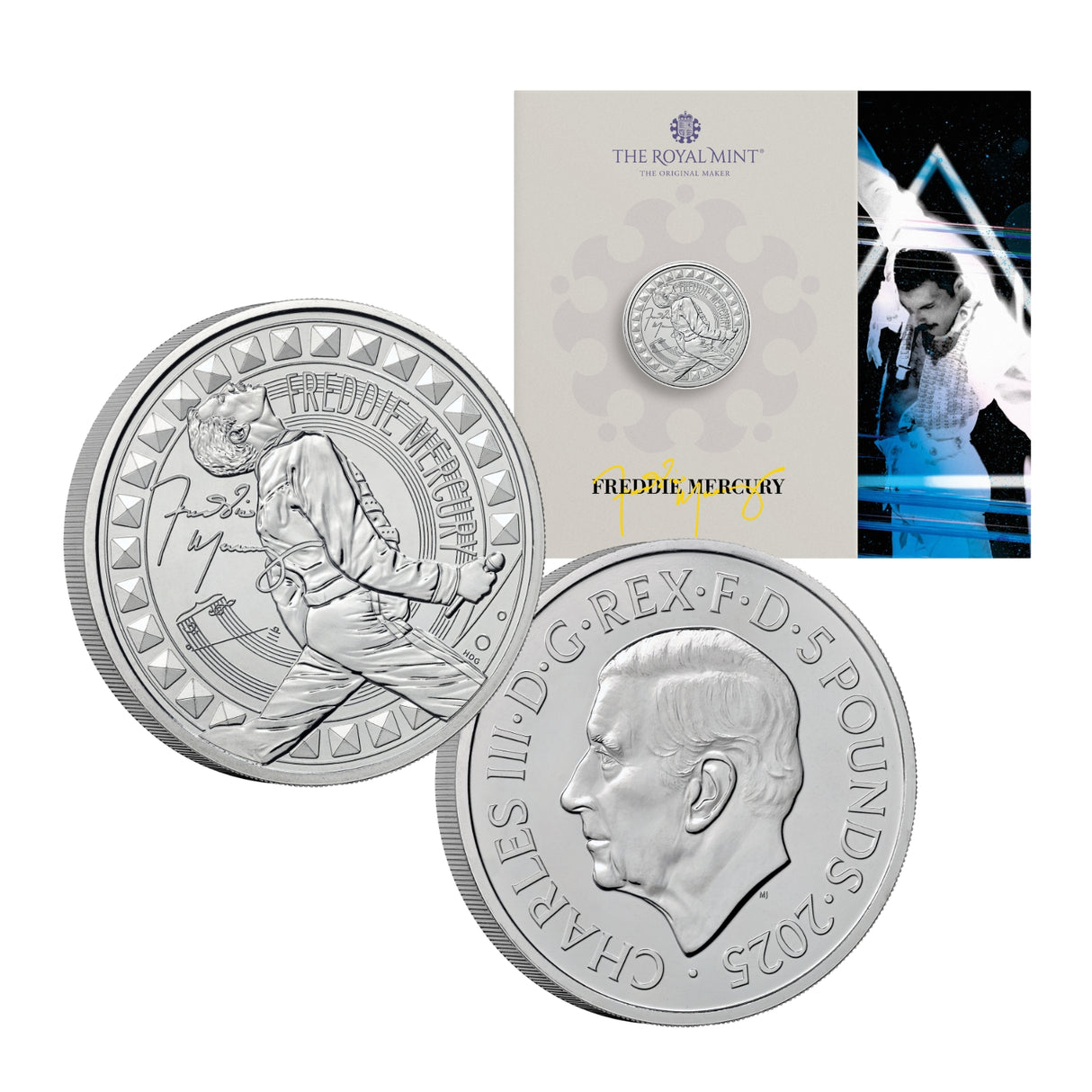Great Britain Freddie Mercury 2025 £5 Cupro-Nickel Brilliant Uncirculated Coin