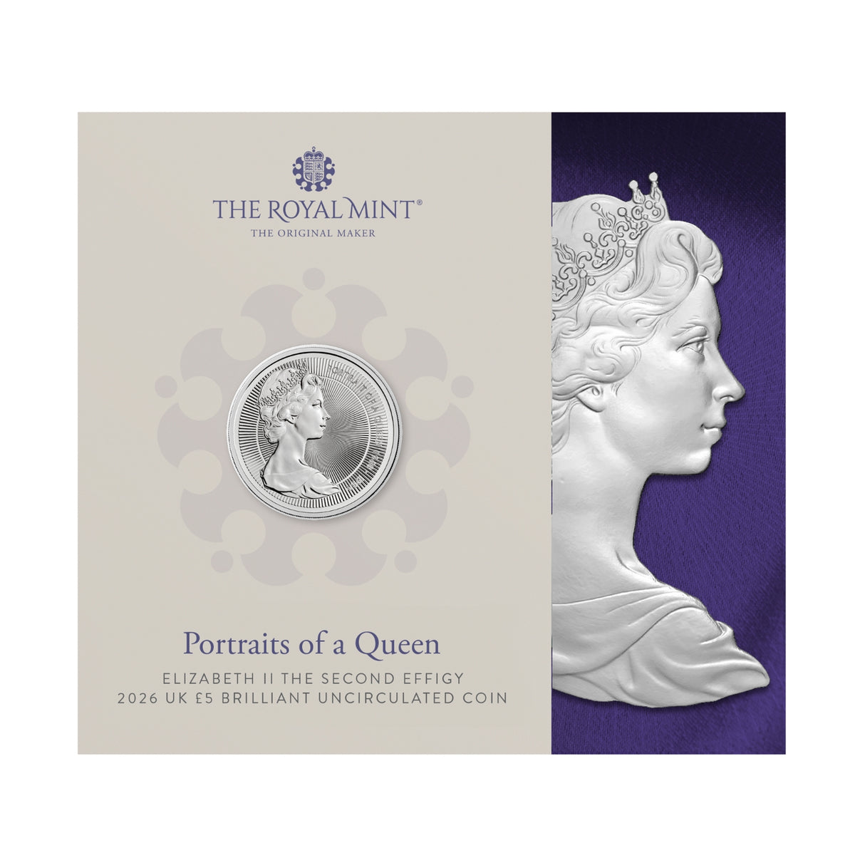 Great Britain Portraits of Queen Elizabeth II 2026 £5 Arnold Machin Cupro-Nickel Brilliant Uncirculated Coin