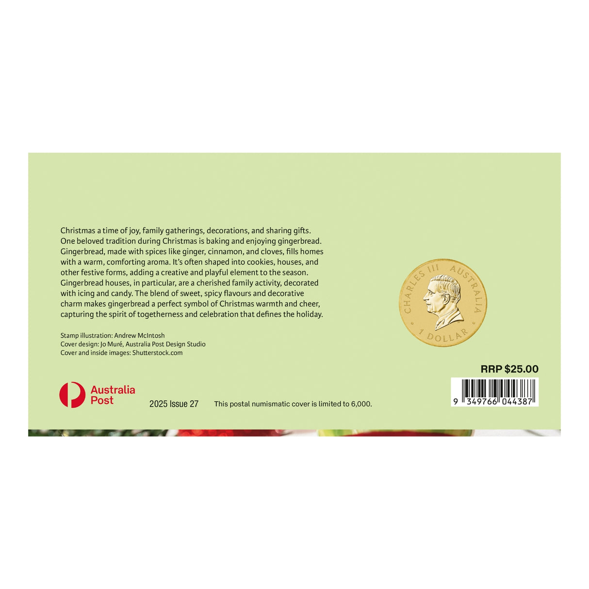 Australia Merry Christmas 2025 $1 Stamp & Coin Cover