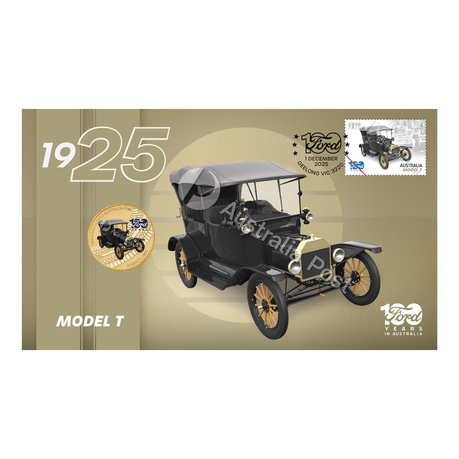 Australia 100 Years of Ford Australia - Model T 2025 $1 Stamp