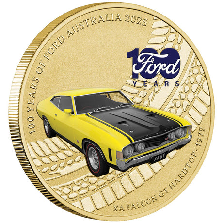 Australia 100 Years of Ford Australia - XA Falcon GT Hardtop 2025 $1 Stamp & Coin Cover