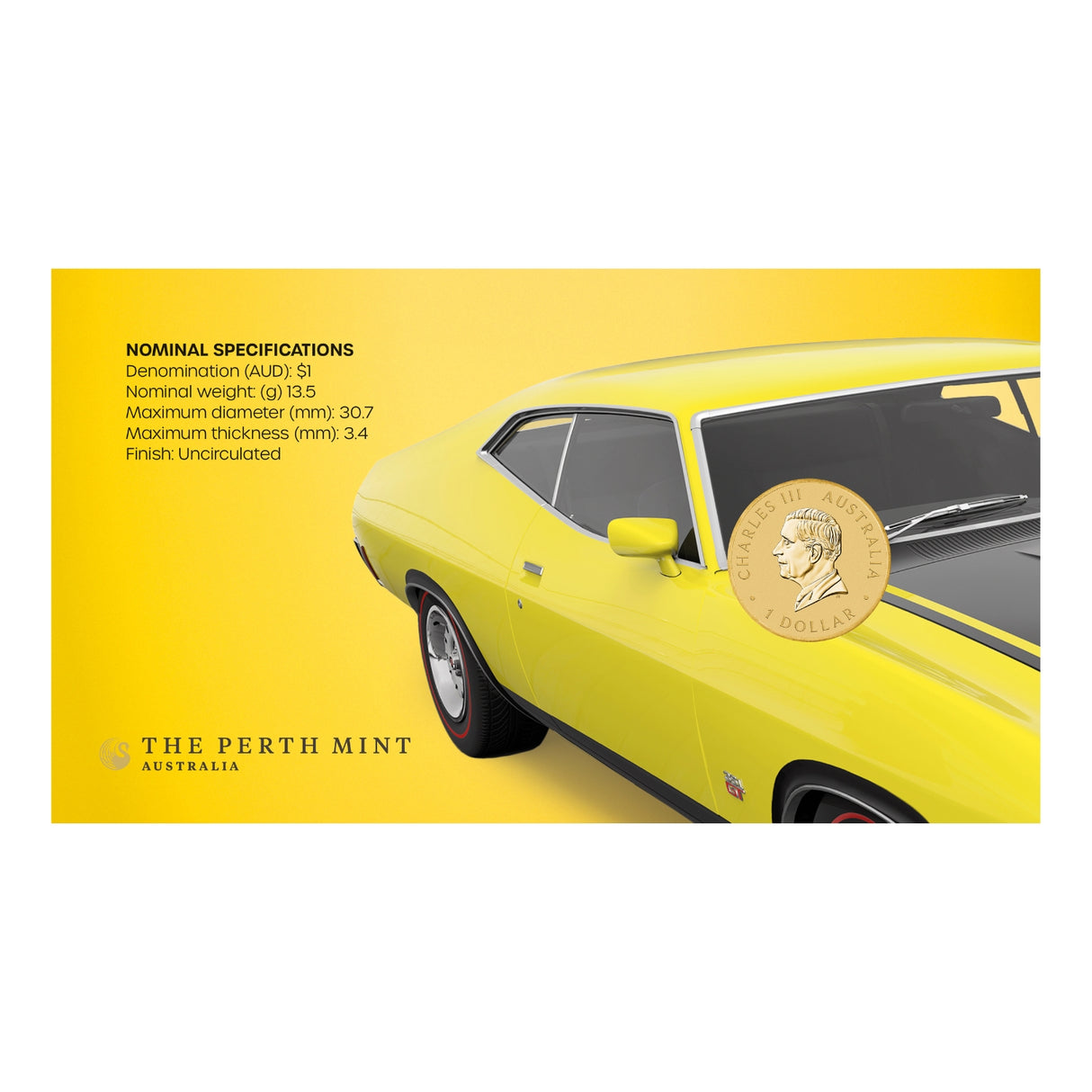 Australia 100 Years of Ford Australia - XA Falcon GT Hardtop 2025 $1 Stamp & Coin Cover