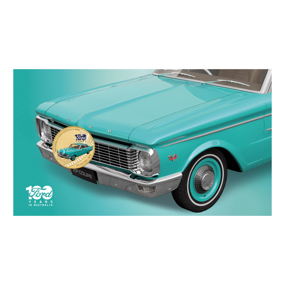 Australia 100 Years of Ford Australia - XP Falcon 2025 $1 Stamp & Coin Cover