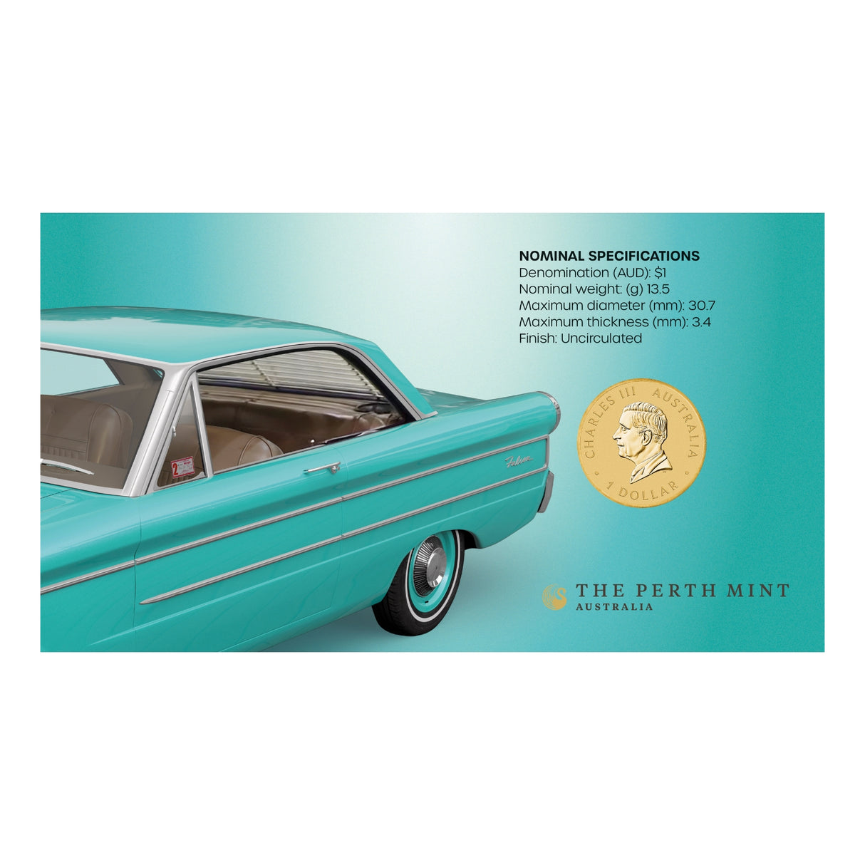 Australia 100 Years of Ford Australia - XP Falcon 2025 $1 Stamp & Coin Cover
