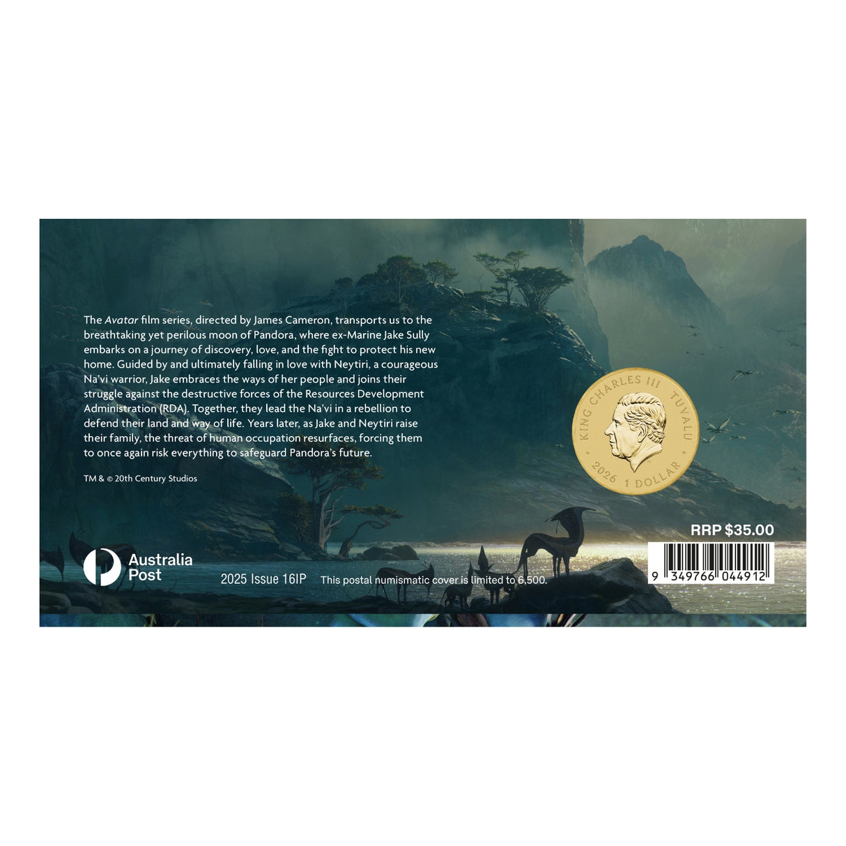 Avatar - Jake Sully 2026 $1 Stamp & Coin Cover