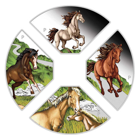 Year of the Horse Quadrant 2026 $1 Colour 1oz Silver Proof 4-Coin Set