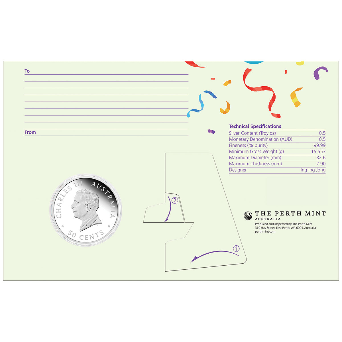 Australia Happy Birthday 2026 50c Colour 1/2oz Silver Proof Coin