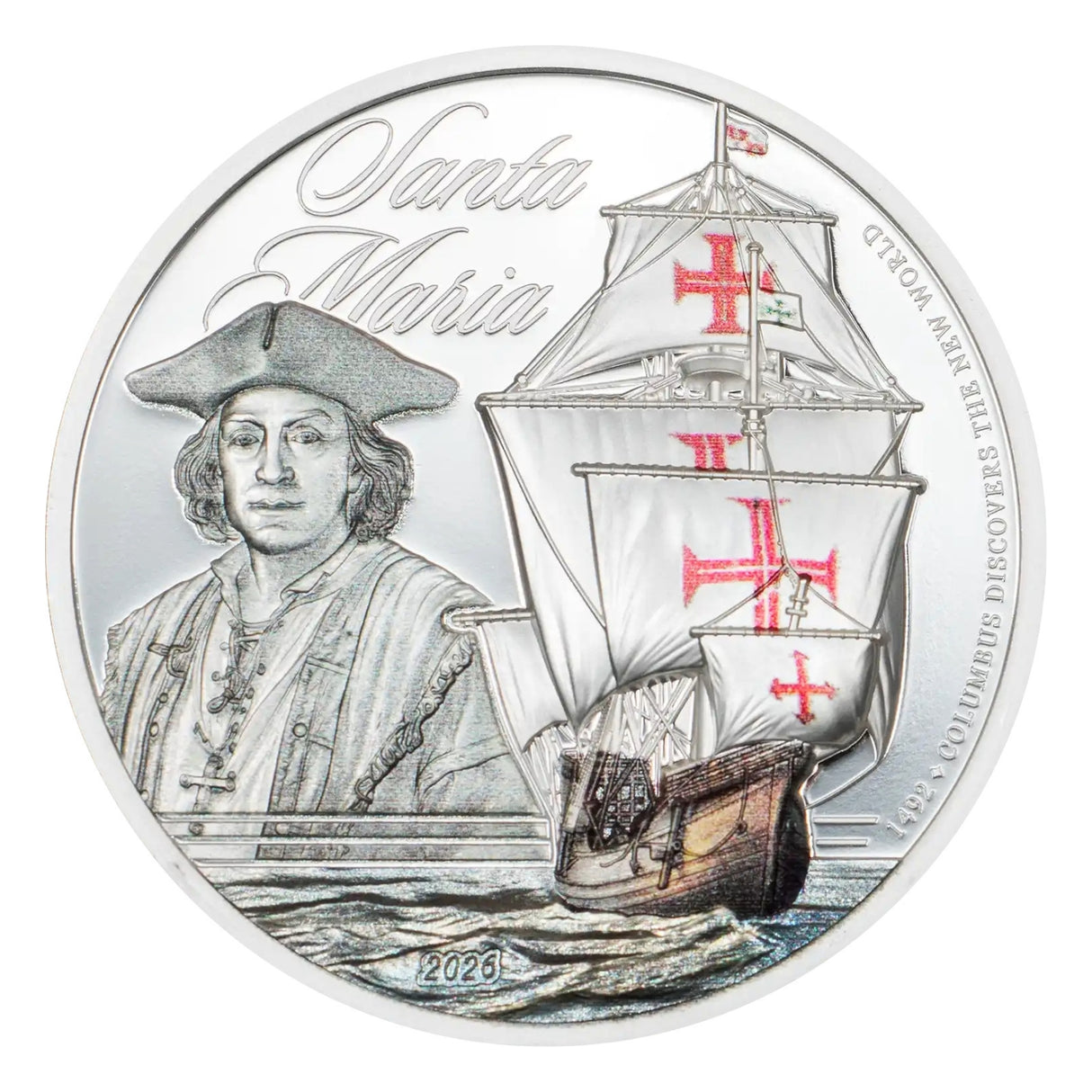 Legends of the Seas - Santa Maria 2026 $5 Ultra High Relief Colour 1oz Silver Proof Coin