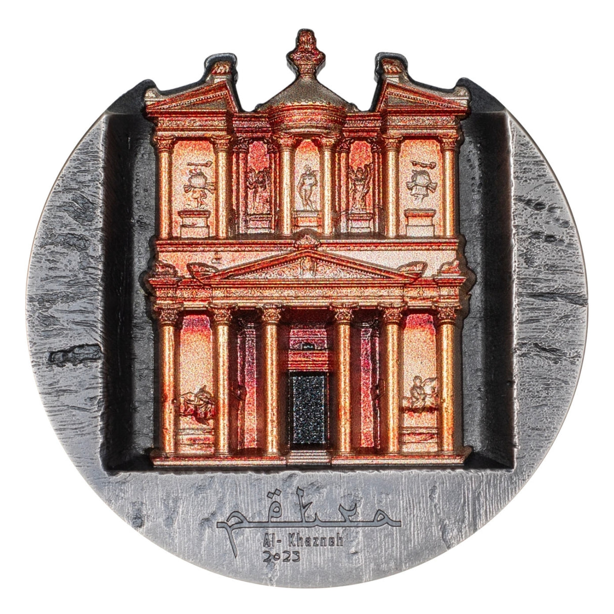 Petra Al-Khazneh 2025 $25 Ultra High Relief 5oz Silver Antique Coin