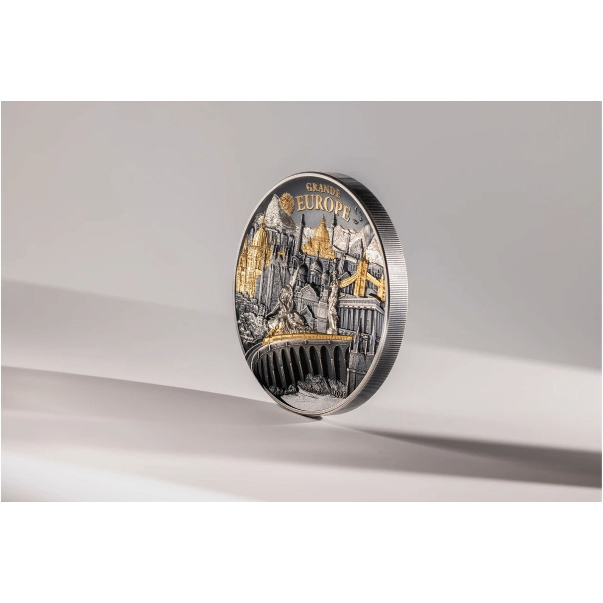 Hidden Treasure - Grande Europe 2025 $20 High Relief Gold-plated 3oz Silver Antique Coin
