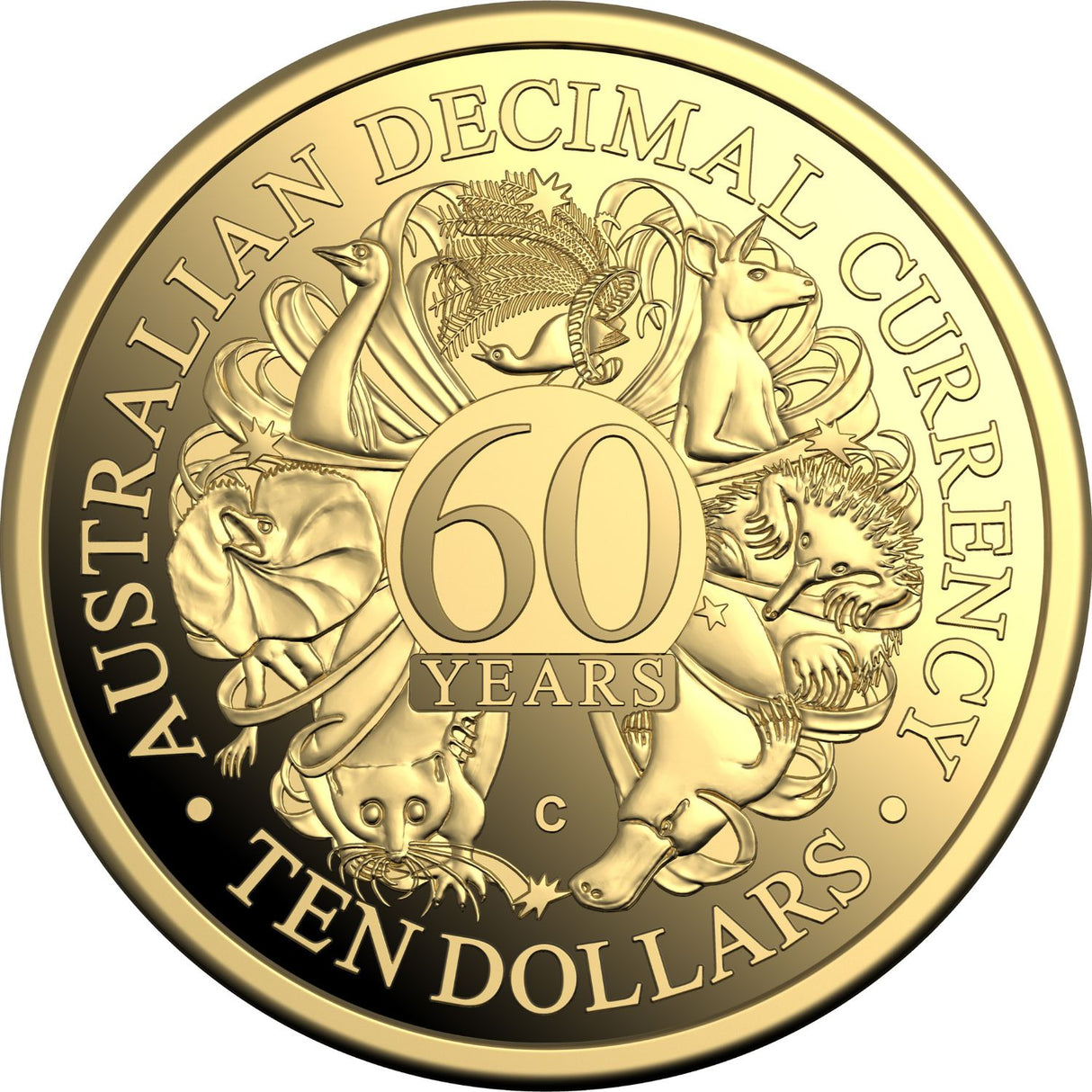 Australia 60th Anniversary of Decimal Currency 2026 $10 C Mintmark Gold Proof Coin