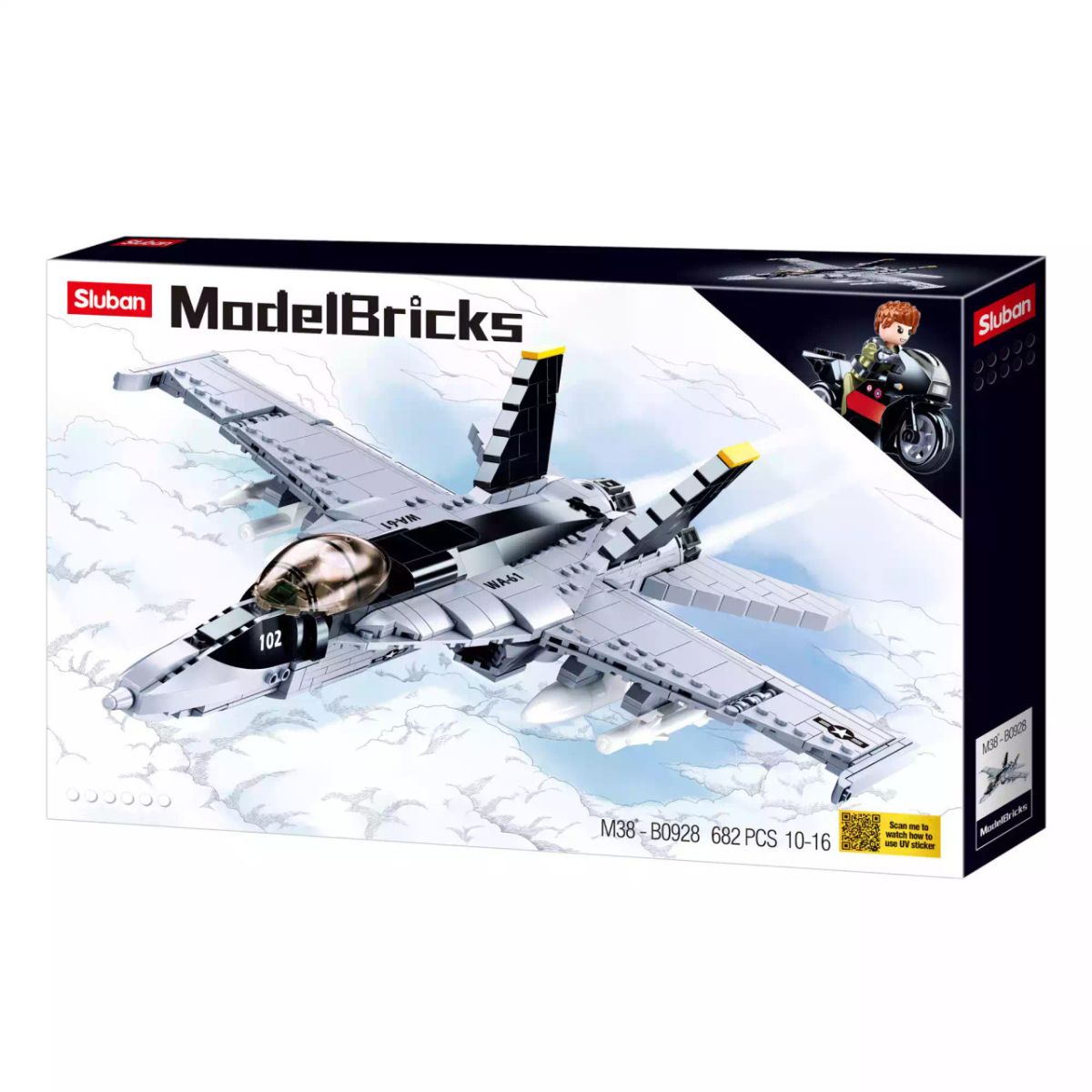 Model Brick Set Model Bricks F/A 18e Super Bumblebee (682 Pieces)