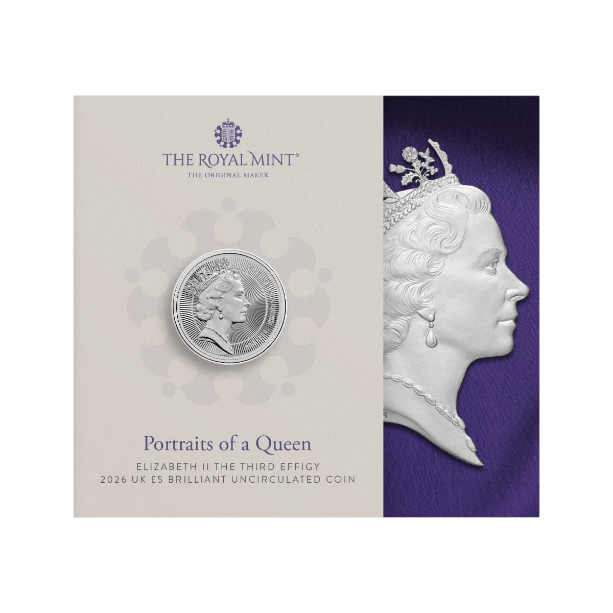 Great Britain Portraits of Queen Elizabeth II 2026 £5 Raphael Maklouf Cupro-Nickel Brilliant Uncirculated Coin