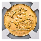 George V 1918P Gold Half Sovereign NGC MS61 (Uncirculated)