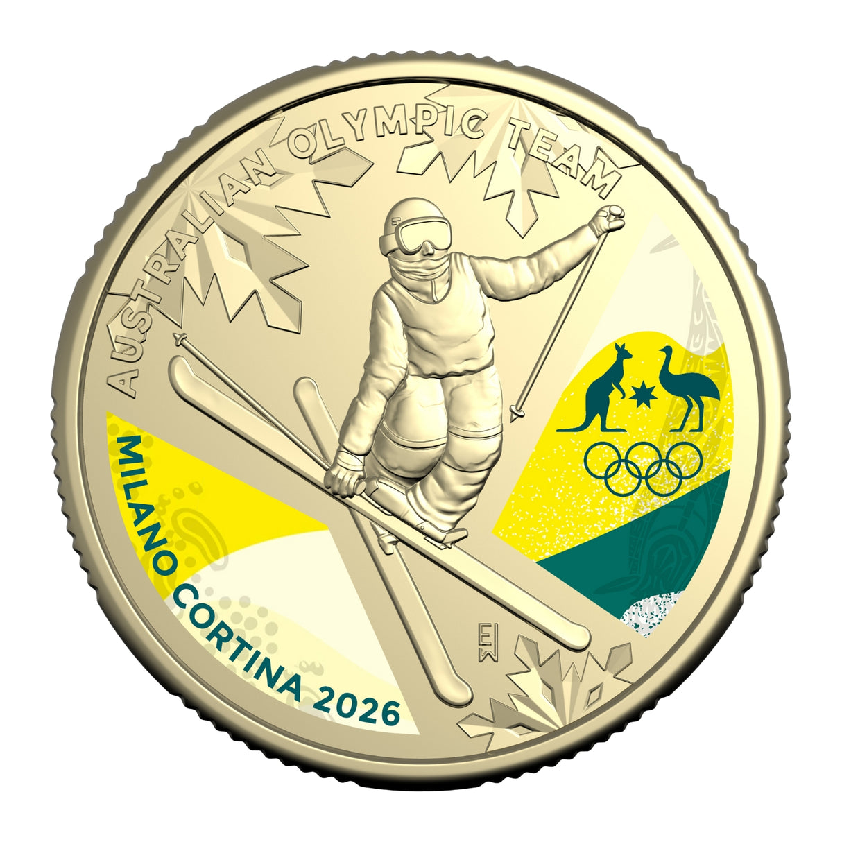 Australia Winter Olympics 2026 $1 Colour Aluminium-Bronze Uncirculated Coin
