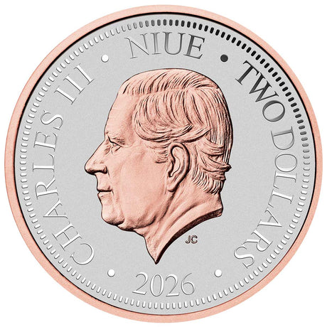 Native Impressions Wedge-Tailed Eagle 2026 $2 Rose Gold-plated Incuse 1oz Silver Proof Coin