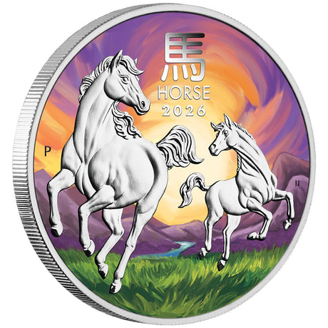 Australia ANDA Melbourne Money Expo 2026 $1 Year of the Horse Colour 1oz Silver Uncirculated Coin