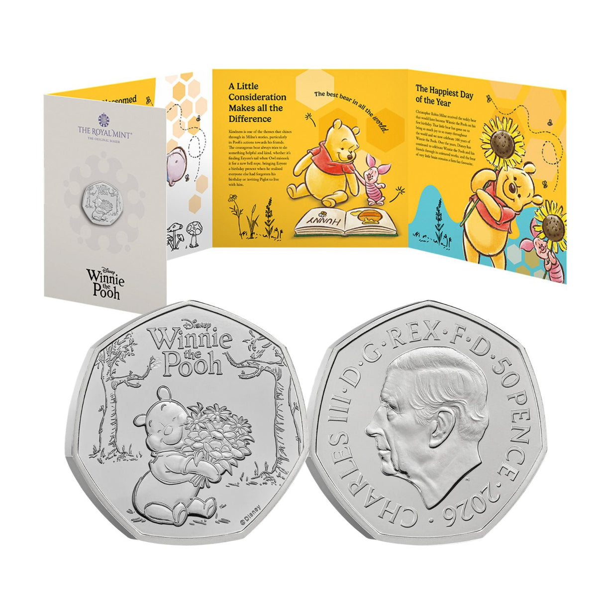 Great Britain Winnie the Pooh 100th Anniversary 2026 50p Cupro-Nickel Brilliant Uncirculated Coin