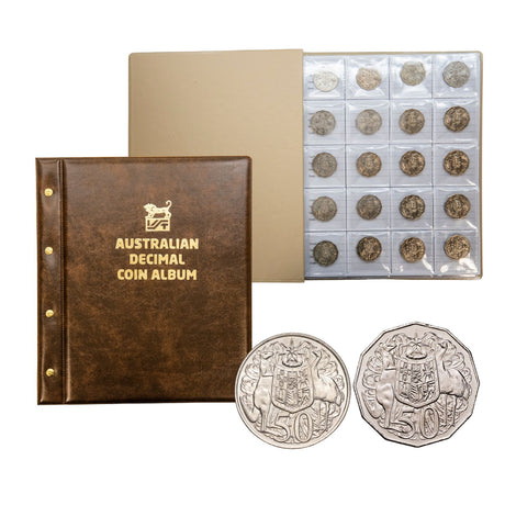 Australia 1966-2025 Complete 50c Coat of Arms 48-Coin Uncirculated Collection