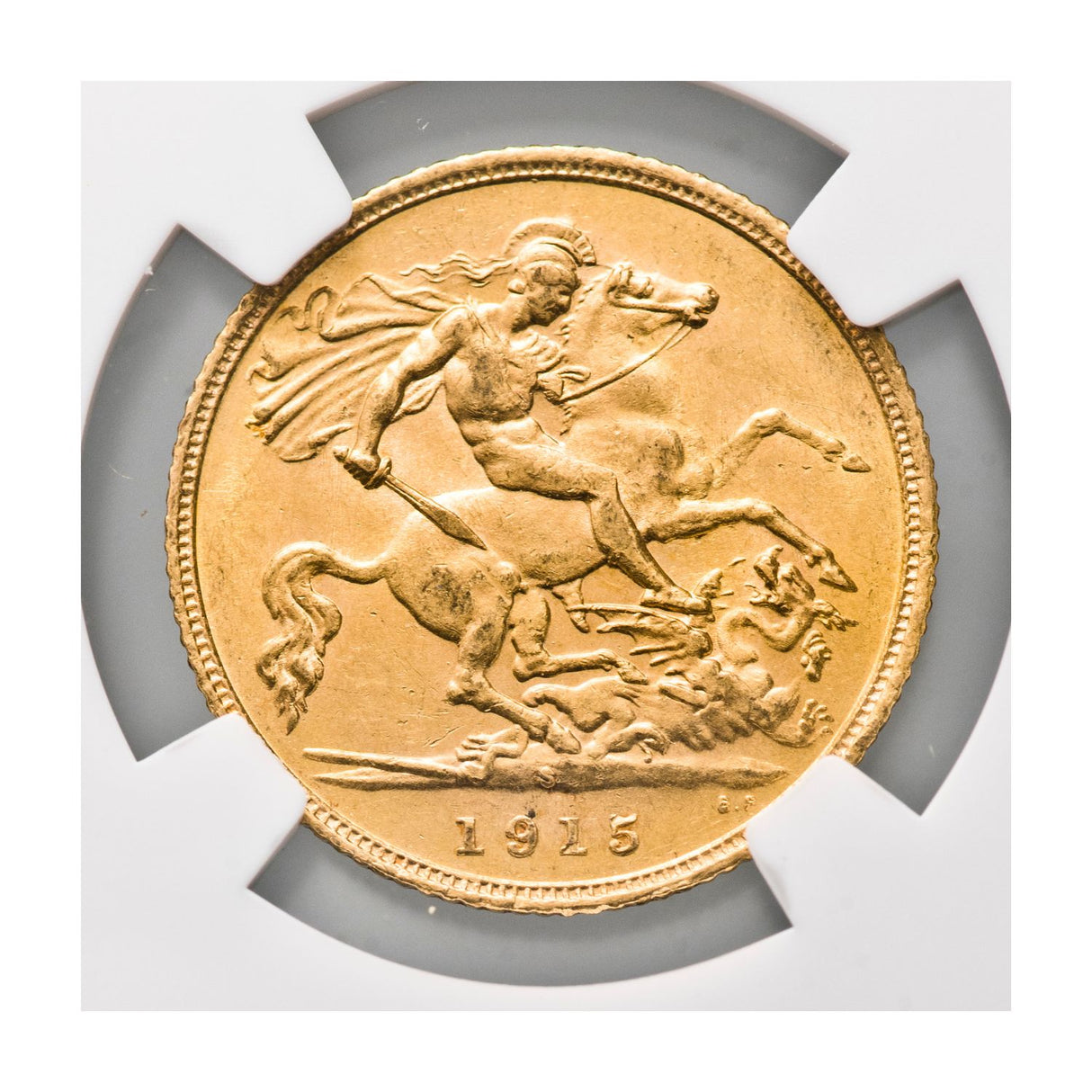 George V 1915S Gold Half Sovereign NGC MS62 (Uncirculated)