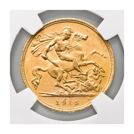 George V 1915S Gold Half Sovereign NGC MS62 (Uncirculated)