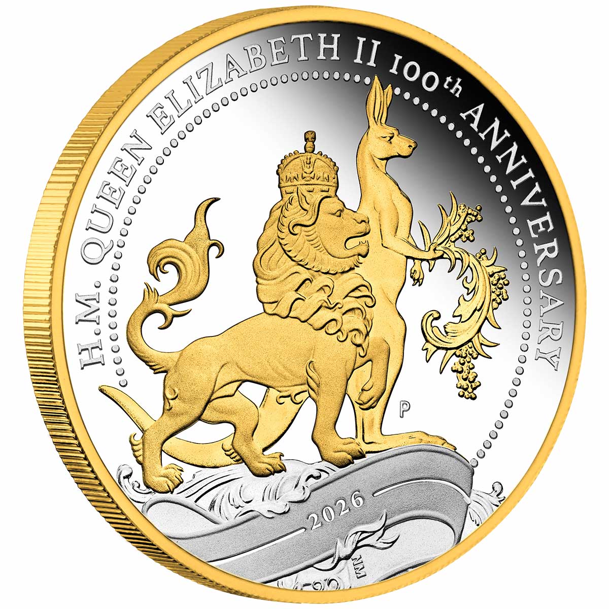 Australia Centenary of the Birth of Queen Elizabeth II 2026 $1 Gold-plated 1oz Silver Proof Coin