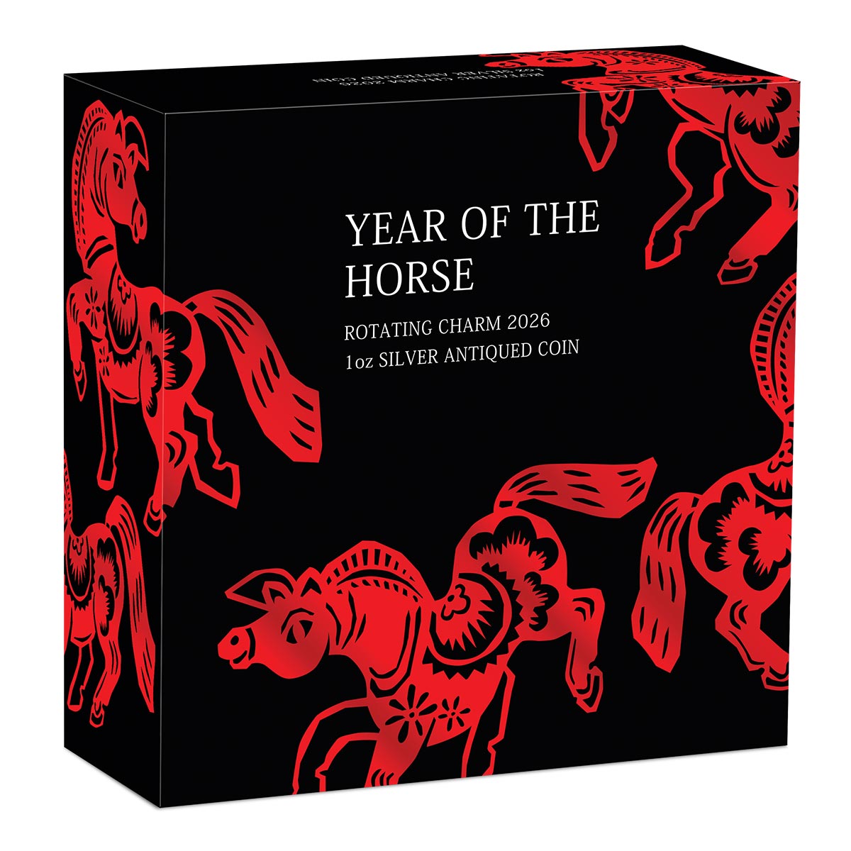 Lunar Year of the Horse Rotating Charm 2026 $1 1oz Silver Antique Coin