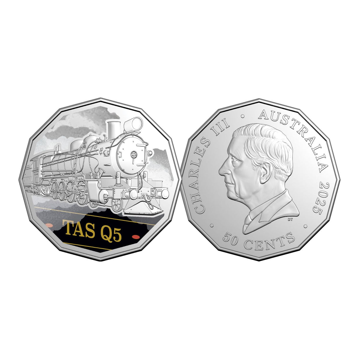 Australia Steam Giants 2025 50c Tasmanian Government Railways Q Class Q5 Colour Cupro-Nickel Uncirculated Coin