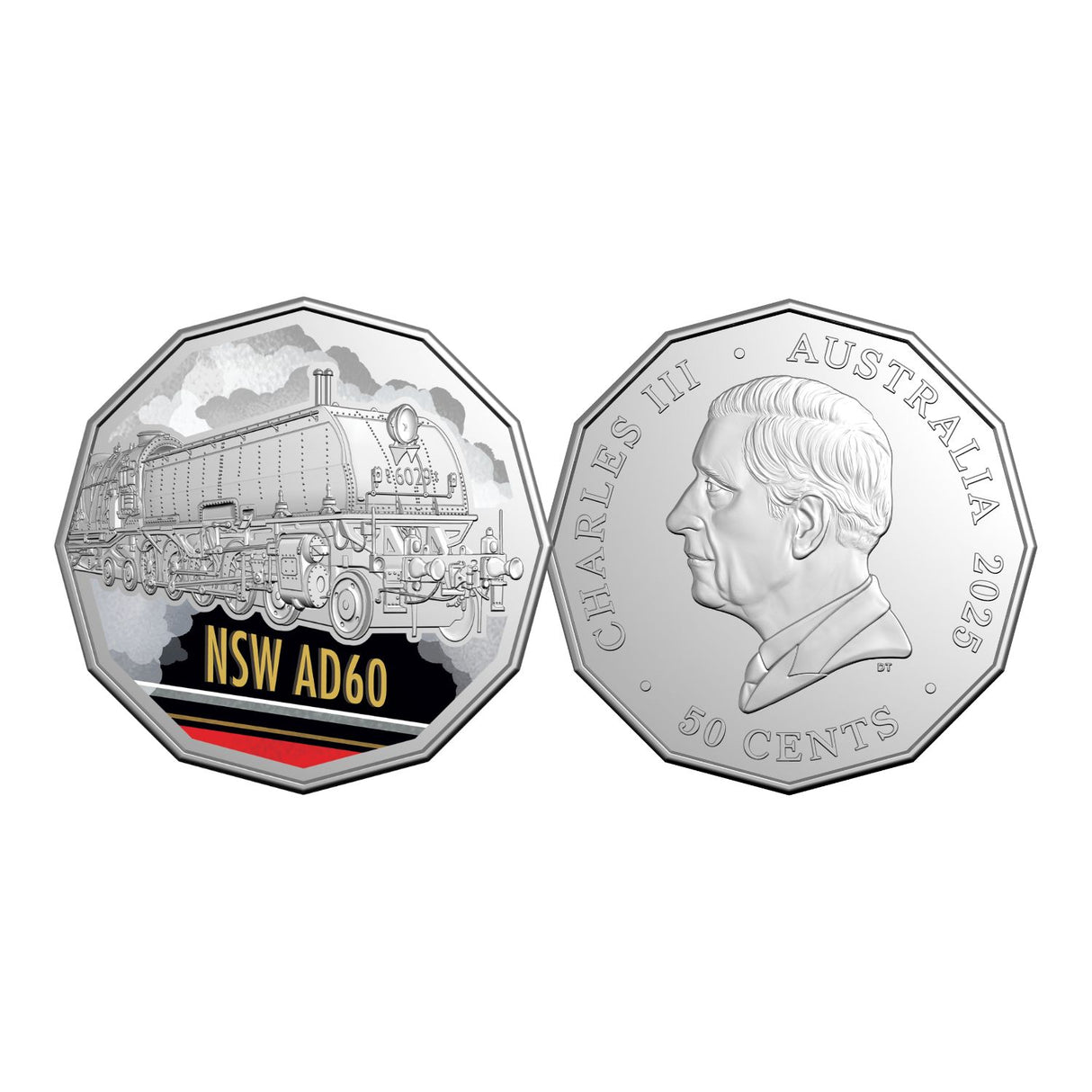 Australia Steam Giants 2025 50c NSW Government Railways AD60 Class Beyer-Garratt 6029 Colour Cupro-Nickel Uncirculated Coin
