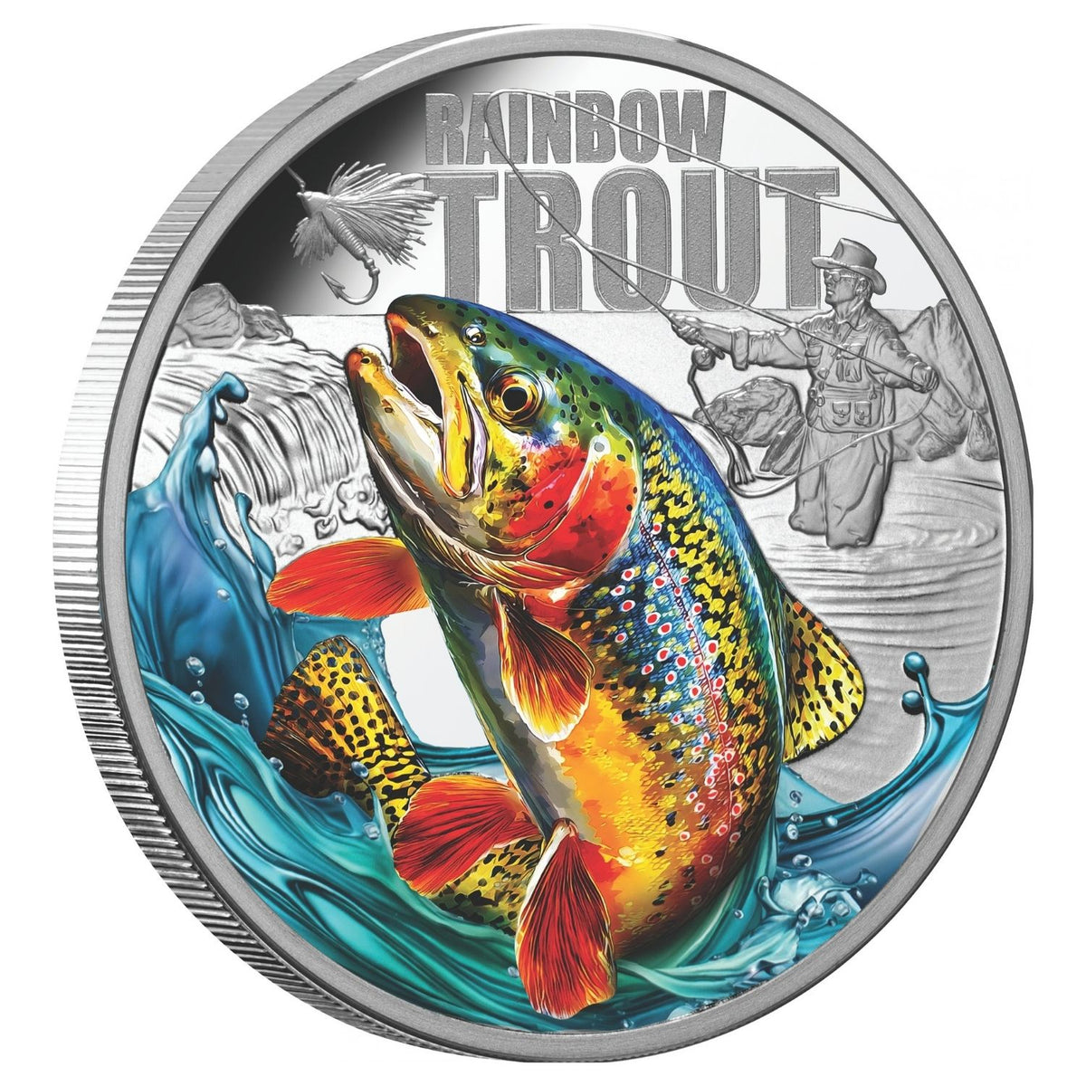 Rainbow Trout 2027 $1 Colour 1oz Silver Proof Coin