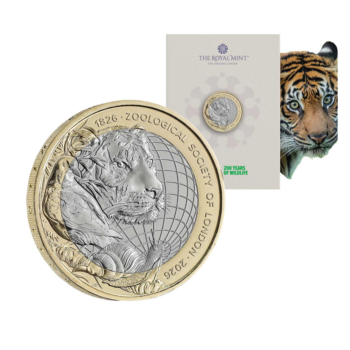 Great Britain 200 Years of Zoological Society of London 2026 £2 Bimetal Brilliant Uncirculated Coin