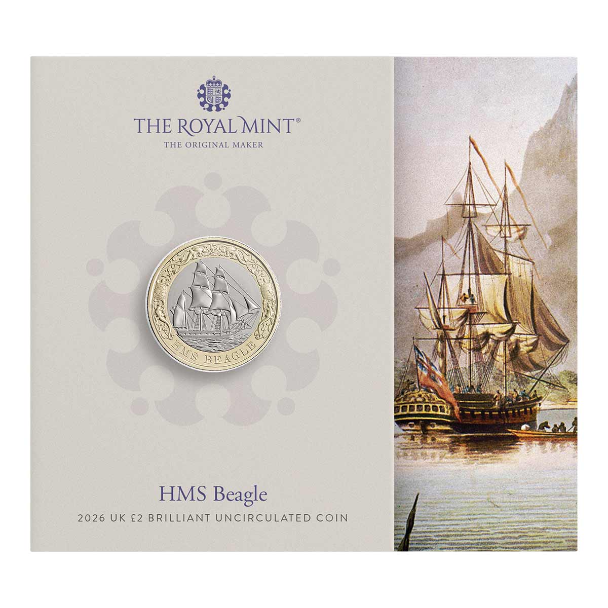 Great Britain HMS Beagle 2026 £2 Bimetal Brilliant Uncirculated Coin