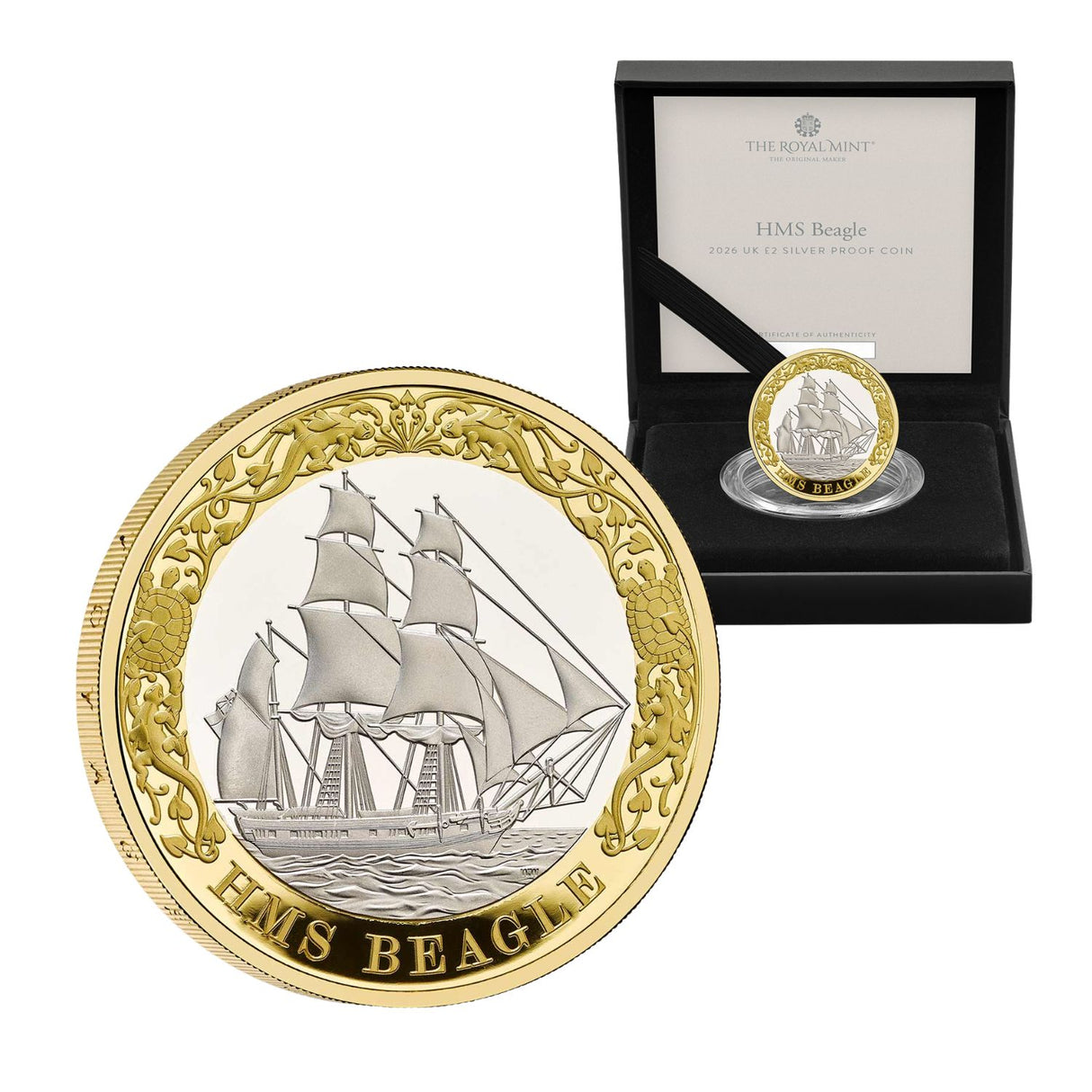 Great Britain HMS Beagle 2026 £2 Bimetal Silver Proof Coin