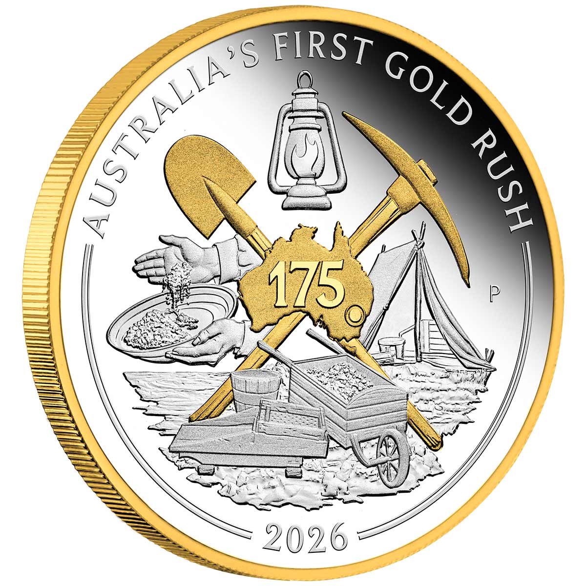 Australia First Gold Rush 175th Anniversary 2026 $1 Gold-plated 1oz Silver Proof Coin